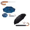 Skládací deštník s dřevěnou rukojetí